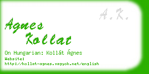 agnes kollat business card