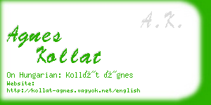 agnes kollat business card